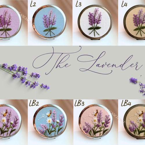 Floral Hand-Embroidered Pocket Mirror