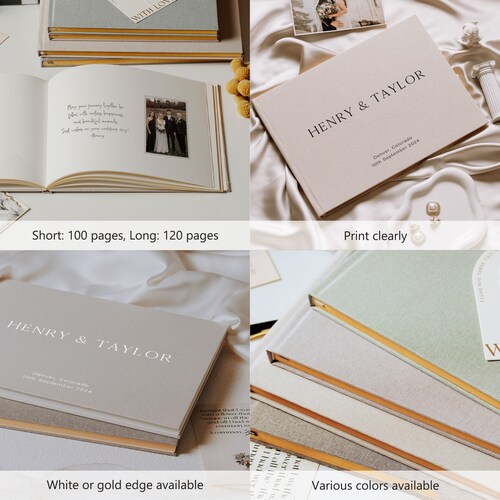 Custom Wedding Guest Book – Personalized Keepsake for Photos and Messages