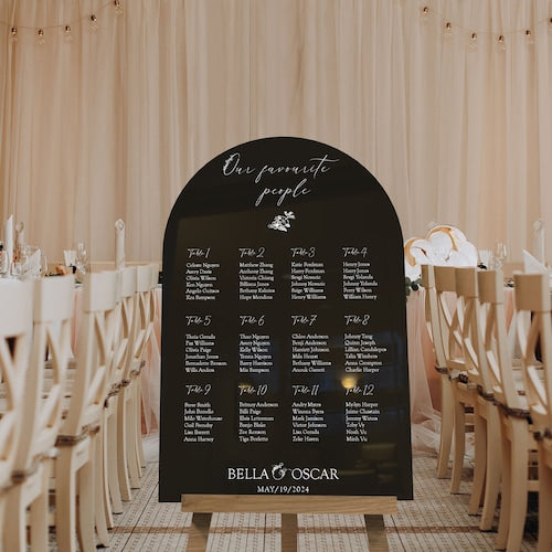 Minimalist Black Acrylic Wedding Seating Chart
