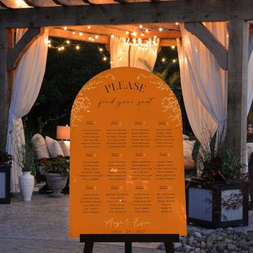 Minimalist Black Acrylic Wedding Seating Chart