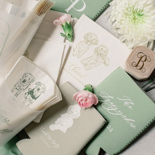Custom Pet Cocktail Napkins for Weddings and Events