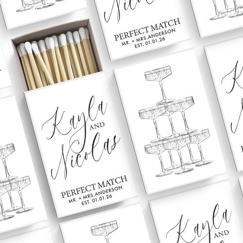 Personalized Matchboxes (Set of 50) – Wedding and Party Favors