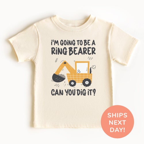 "I'm Going to Be a Ring Bearer" Excavator Shirt and Onesie®