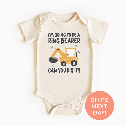 "I'm Going to Be a Ring Bearer" Excavator Shirt and Onesie®