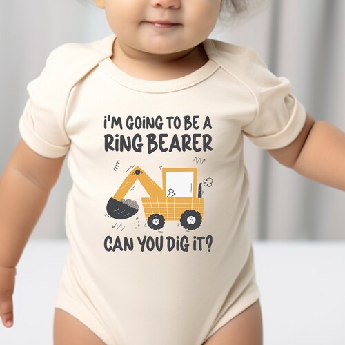 "I'm Going to Be a Ring Bearer" Excavator Shirt and Onesie®
