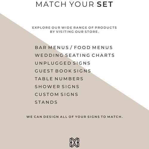 Set of 3 Gold Mirror Wedding Signs – Welcome, Seating Chart, Reception