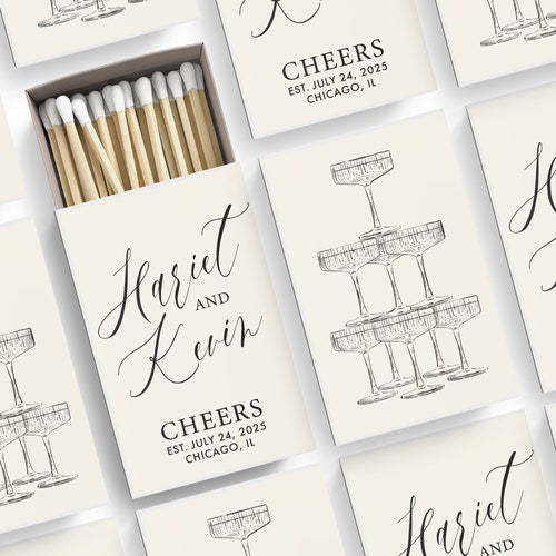 Personalized Matchboxes (Set of 50) – Wedding and Party Favors