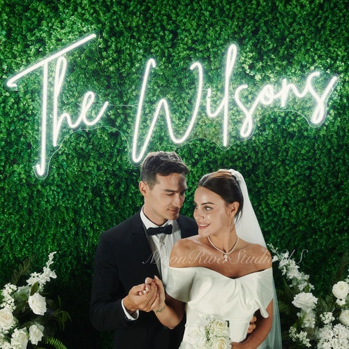 Custom Neon Wedding Sign | Personalized Last Name LED Sign