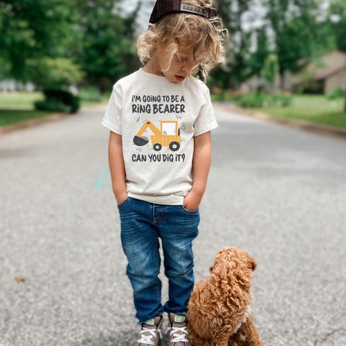 "I'm Going to Be a Ring Bearer" Excavator Shirt and Onesie®