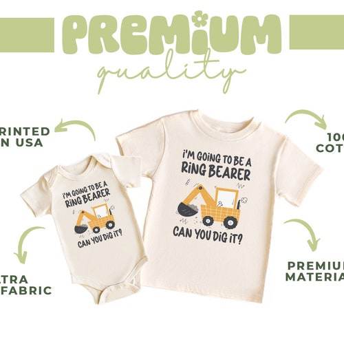 "I'm Going to Be a Ring Bearer" Excavator Shirt and Onesie®