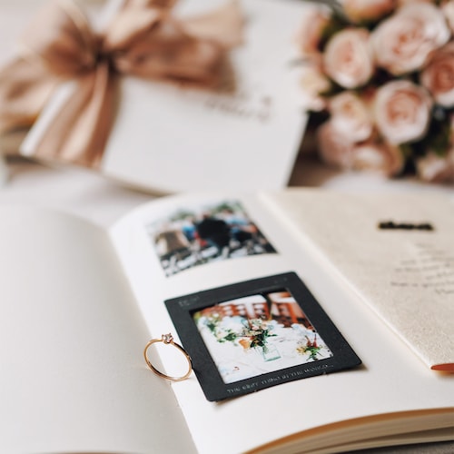 Personalized Linen Wedding Guestbook with Elegant Design