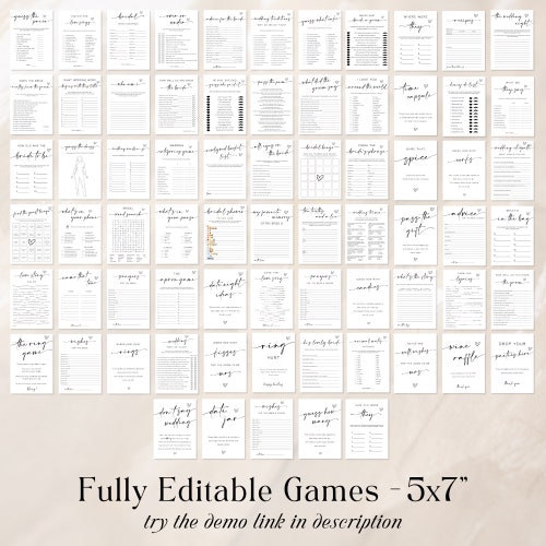 Custom Bridal Shower Game Bundle