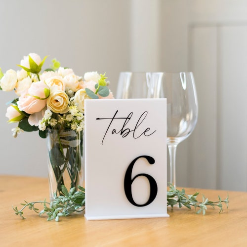 Modern Acrylic Arched Table Numbers for Weddings