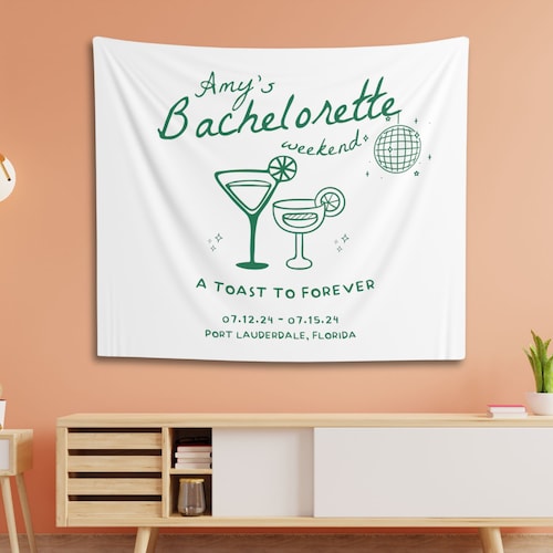 A Toast to Forever Custom Bachelorette Party Banner