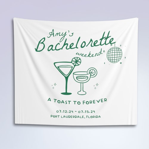 A Toast to Forever Custom Bachelorette Party Banner