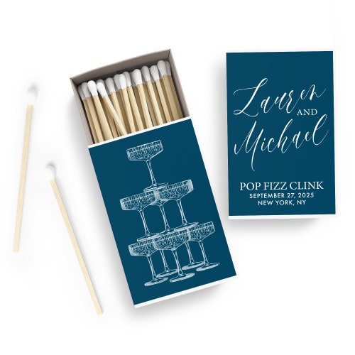 Personalized Matchboxes (Set of 50) – Wedding and Party Favors