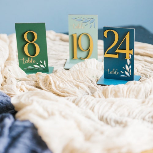 Rustic Wooden Table Numbers for Weddings – Customizable Table Décor for Garden & Greenery Weddings
