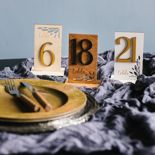 Rustic Wooden Table Numbers for Weddings – Customizable Table Décor for Garden & Greenery Weddings