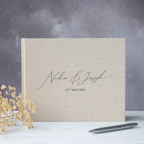 Personalized Wedding Guest Book – Elegant Design with Multiple Color Options