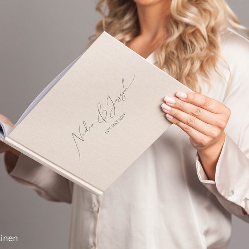 Personalized Wedding Guest Book – Elegant Design with Multiple Color Options