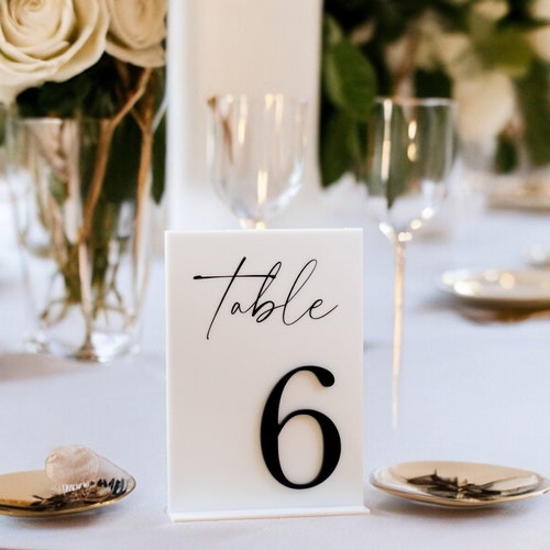 Modern Acrylic Arched Table Numbers for Weddings