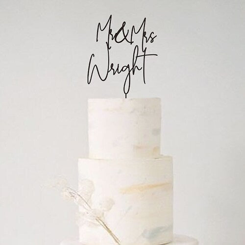 Rustic Personalized Wedding Cake Topper – Custom Mr. & Mrs. Design