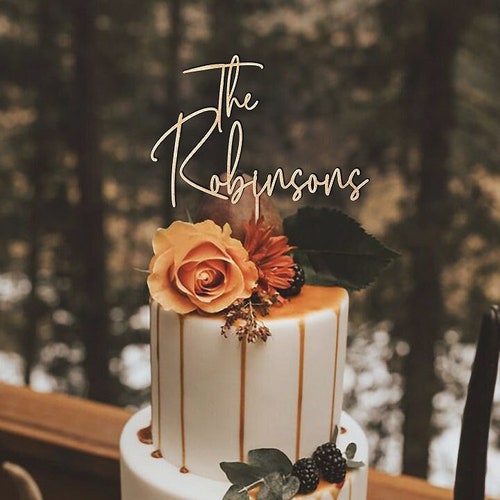 Rustic Personalized Wedding Cake Topper – Custom Mr. & Mrs. Design