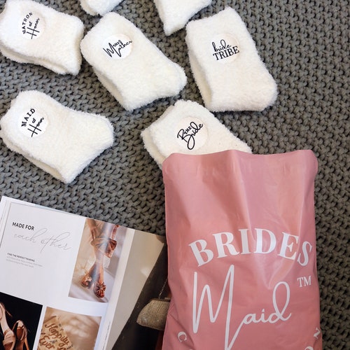 Fuzzy Bridesmaid Socks – Bridal Party Gift
