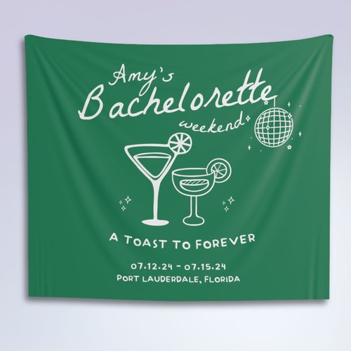 A Toast to Forever Custom Bachelorette Party Banner