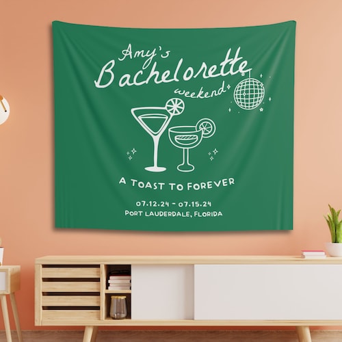 A Toast to Forever Custom Bachelorette Party Banner