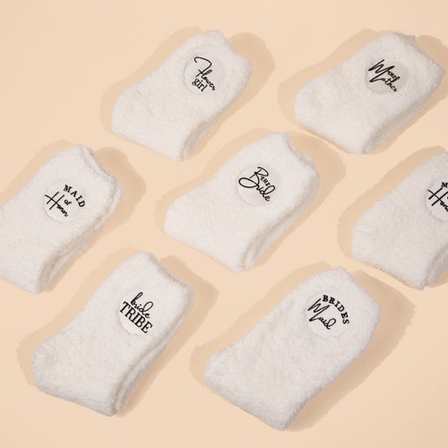 Fuzzy Bridesmaid Socks – Bridal Party Gift