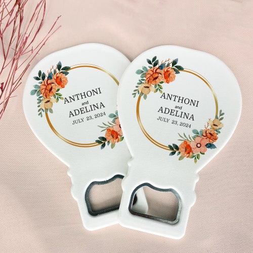 50 Personalized Bottle Opener Wedding Favors