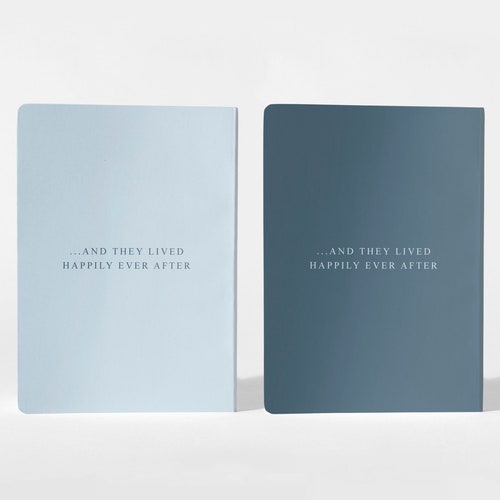 Personalized Wedding Vow Books Set of 2 | Her & His Vows | Pastel Blue & Coastal