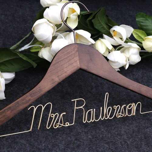 Personalized Bridesmaid & Bride Wedding Hanger – Custom Name Bridal Shower or Bachelorette Gift