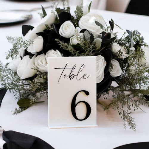 Modern Acrylic Arched Table Numbers for Weddings