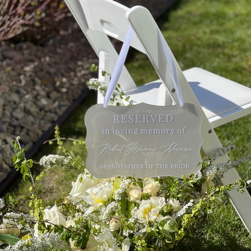 Reserved in Loving Memory Wedding Sign – Memorial Reserved Seat Sign