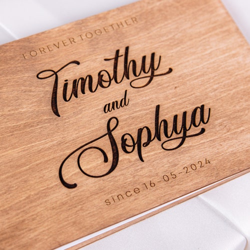Rustic Personalized Wedding Guest Book – Laser Engraved Keepsake