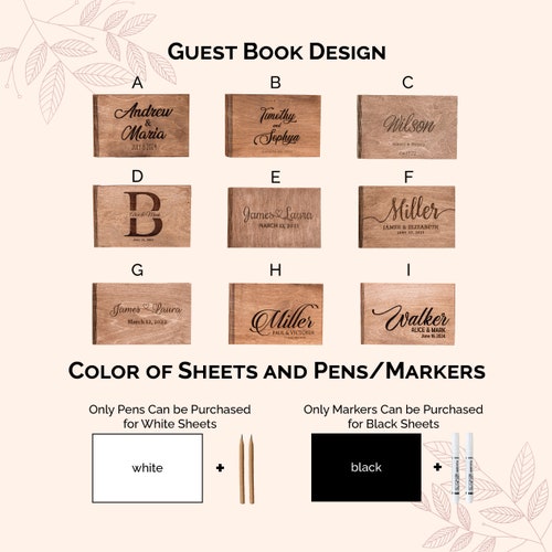 Rustic Personalized Wedding Guest Book – Laser Engraved Keepsake