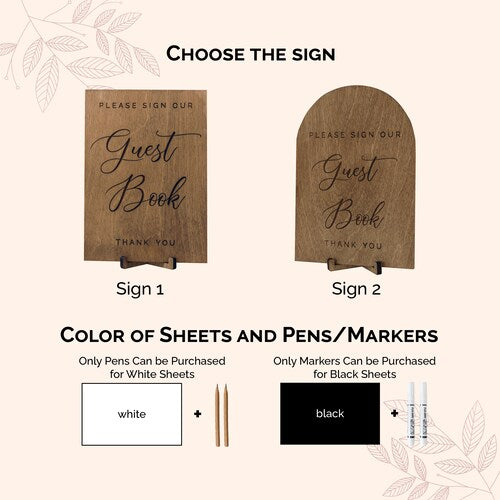 Rustic Personalized Wedding Guest Book – Laser Engraved Keepsake