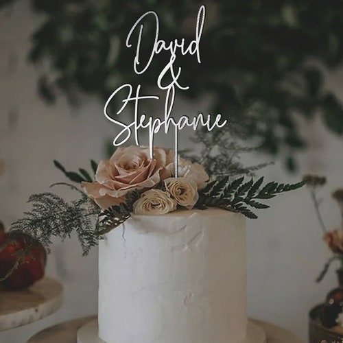 Rustic Personalized Wedding Cake Topper – Custom Mr. & Mrs. Design
