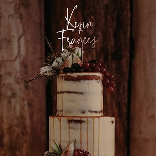 Rustic Personalized Wedding Cake Topper – Custom Mr. & Mrs. Design