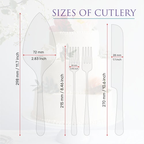 Personalized Wedding Cake Cutting Set with Forks – Engraved Cake Server Set