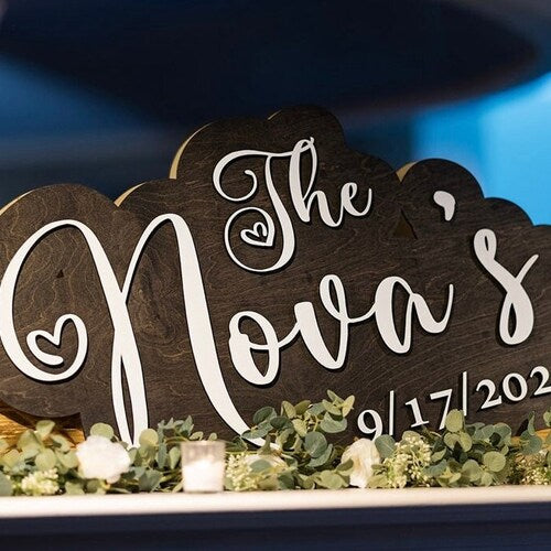 Layered Wooden Backdrop Name Sign