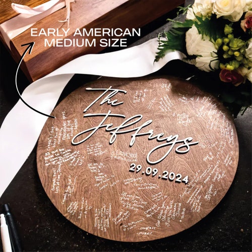 Personalized Wooden Wedding Guestbook & Welcome Sign – Custom Family Name Wood Sign
