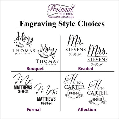 Mr. and Mrs. Personalized Champagne Flutes – Set of 2