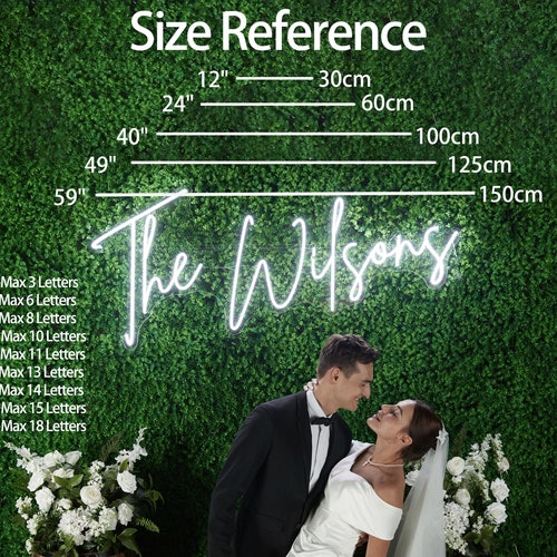 Custom Neon Wedding Sign | Personalized Last Name LED Sign