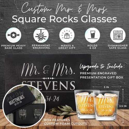 Mr. and Mrs. Personalized Champagne Flutes – Set of 2