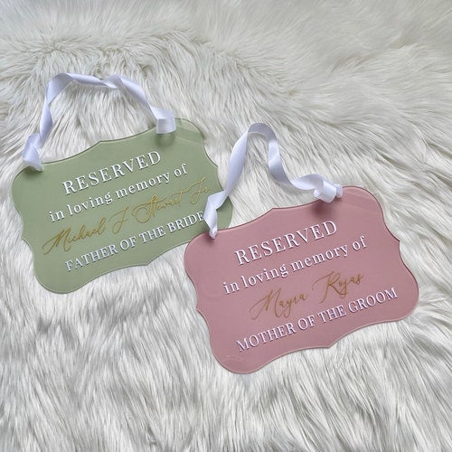 Reserved in Loving Memory Wedding Sign – Memorial Reserved Seat Sign
