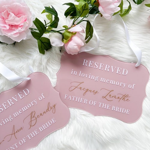 Reserved in Loving Memory Wedding Sign – Memorial Reserved Seat Sign