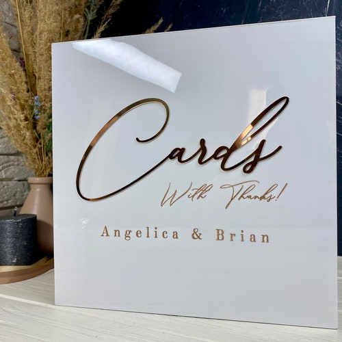 Personalized Acrylic Wedding Card Box with Lock and Engraving